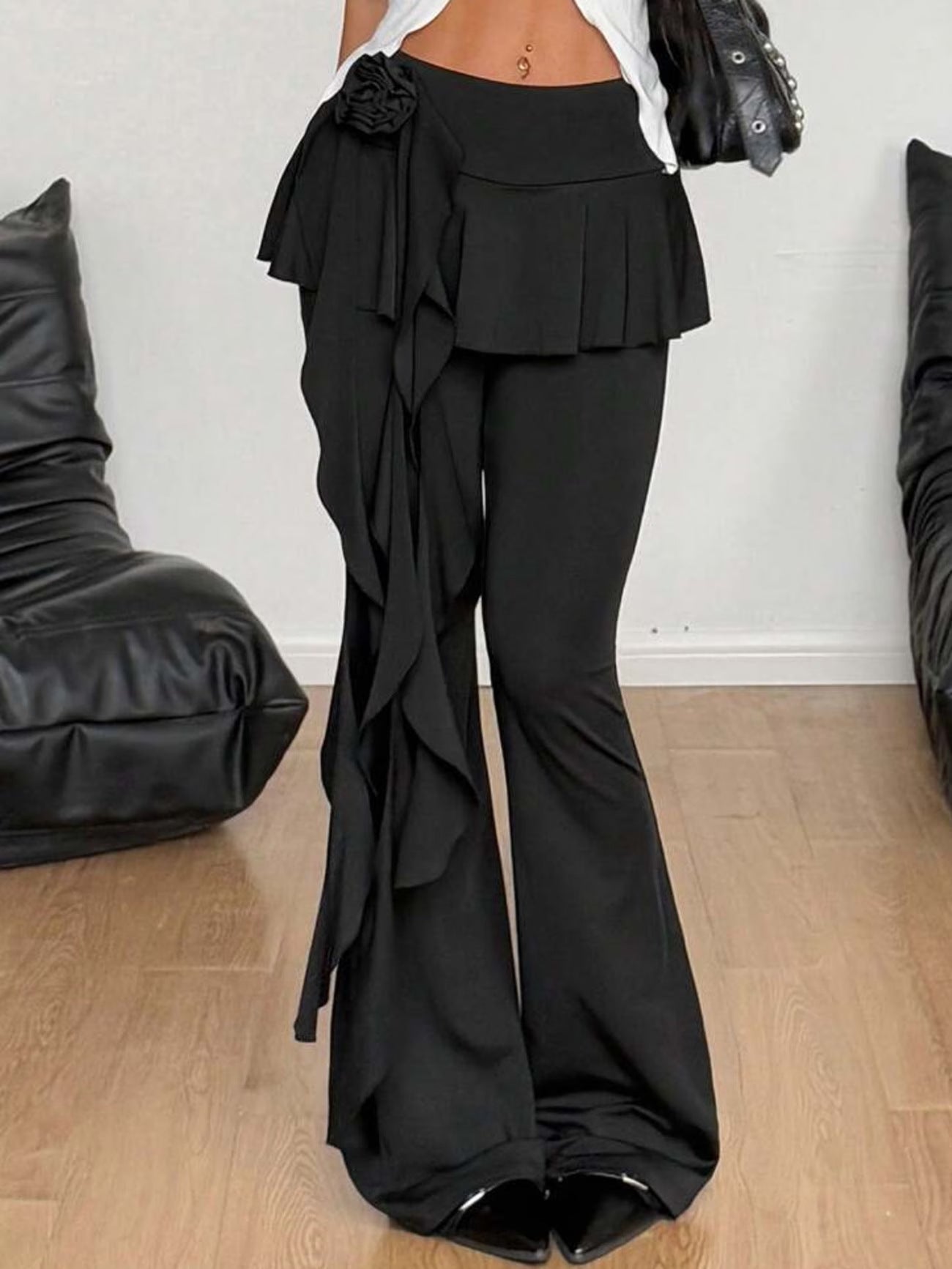 Women’s Black Bootcut Pants – High Waist Slimming Fit