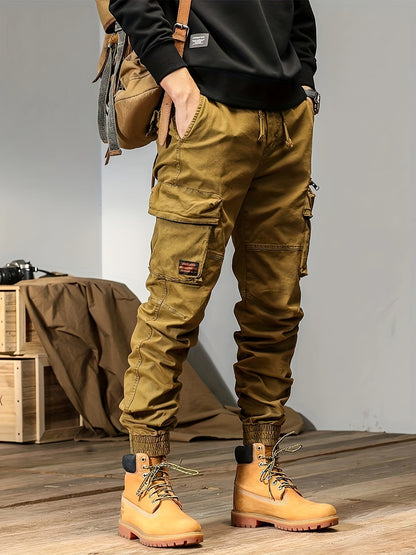 Men’s Multi-Pocket Work Pants – Outdoor Casual Cargo Trousers with Stretch