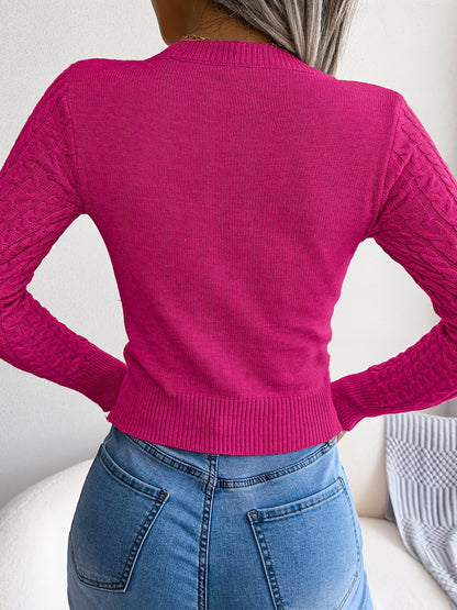 Women’s Hollow-Out Knit Sweater – Sexy Slim-Fit Pullover Top