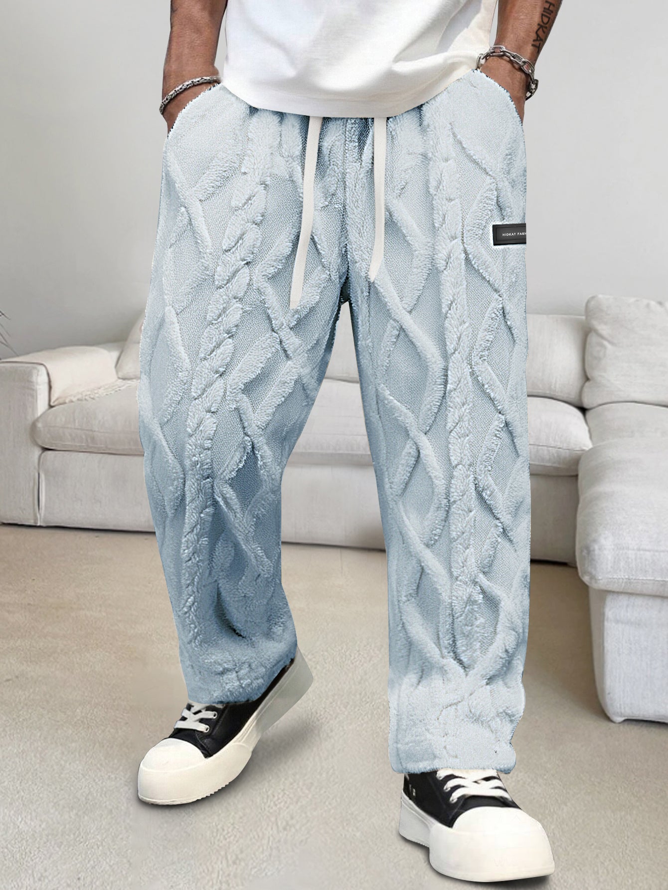 Pantalon de survêtement doublé polaire pour homme – Chaud, confortable, avec cordon de serrage pour l'hiver