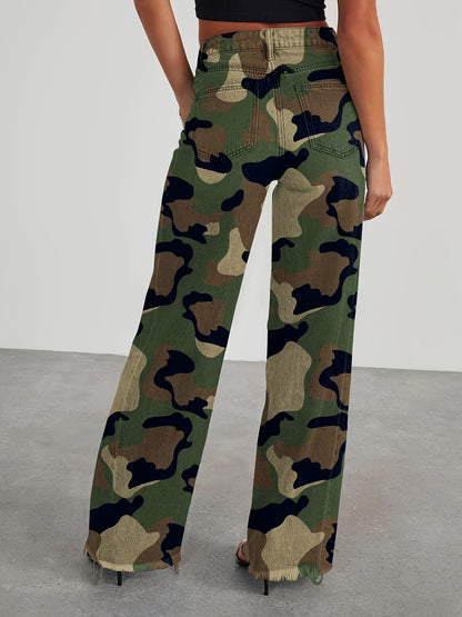 Women’s High-Waist Wide-Leg Jeans – Casual Stretch Baggy Denim