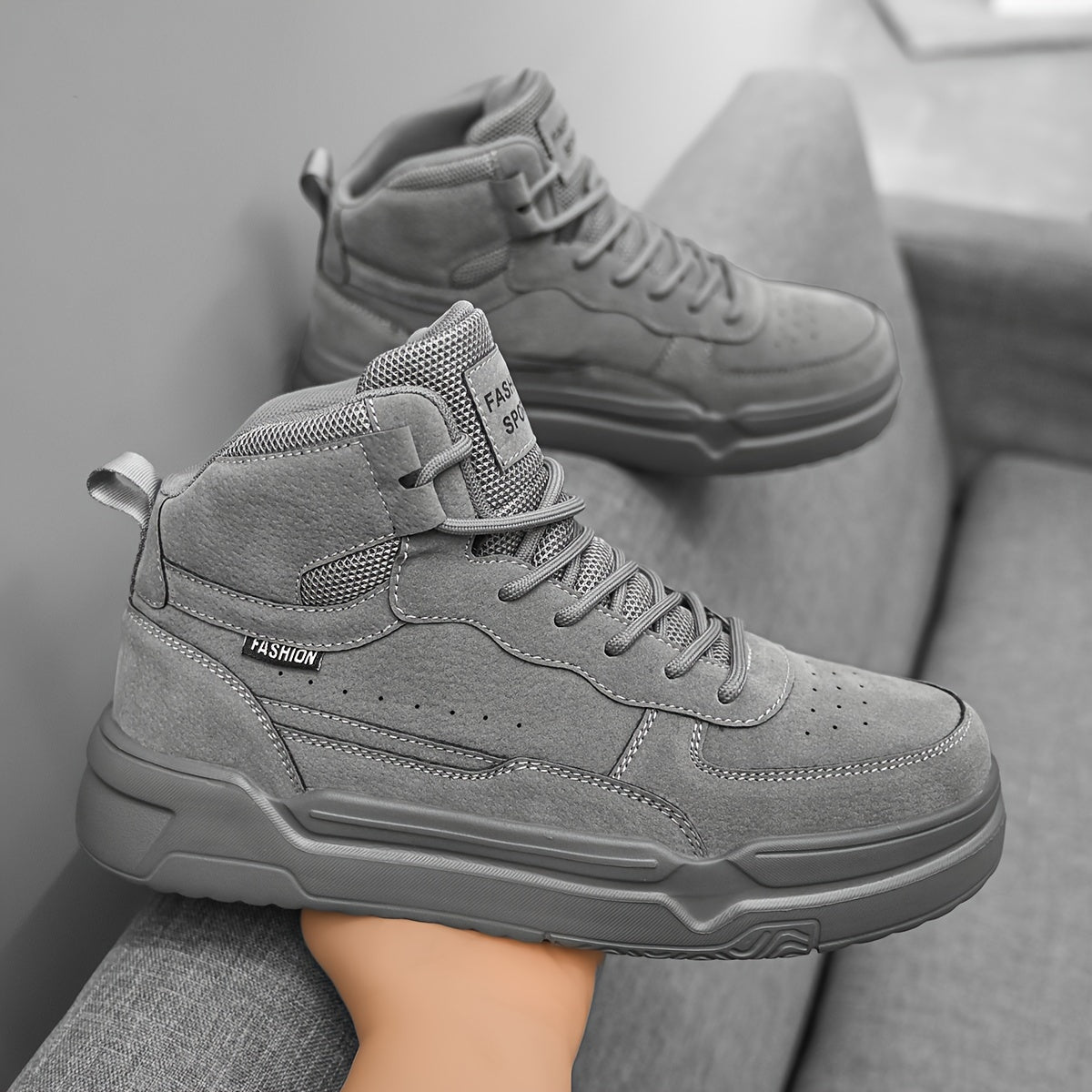 Baskets montantes homme – Chaussures de sport urbaines à lacets