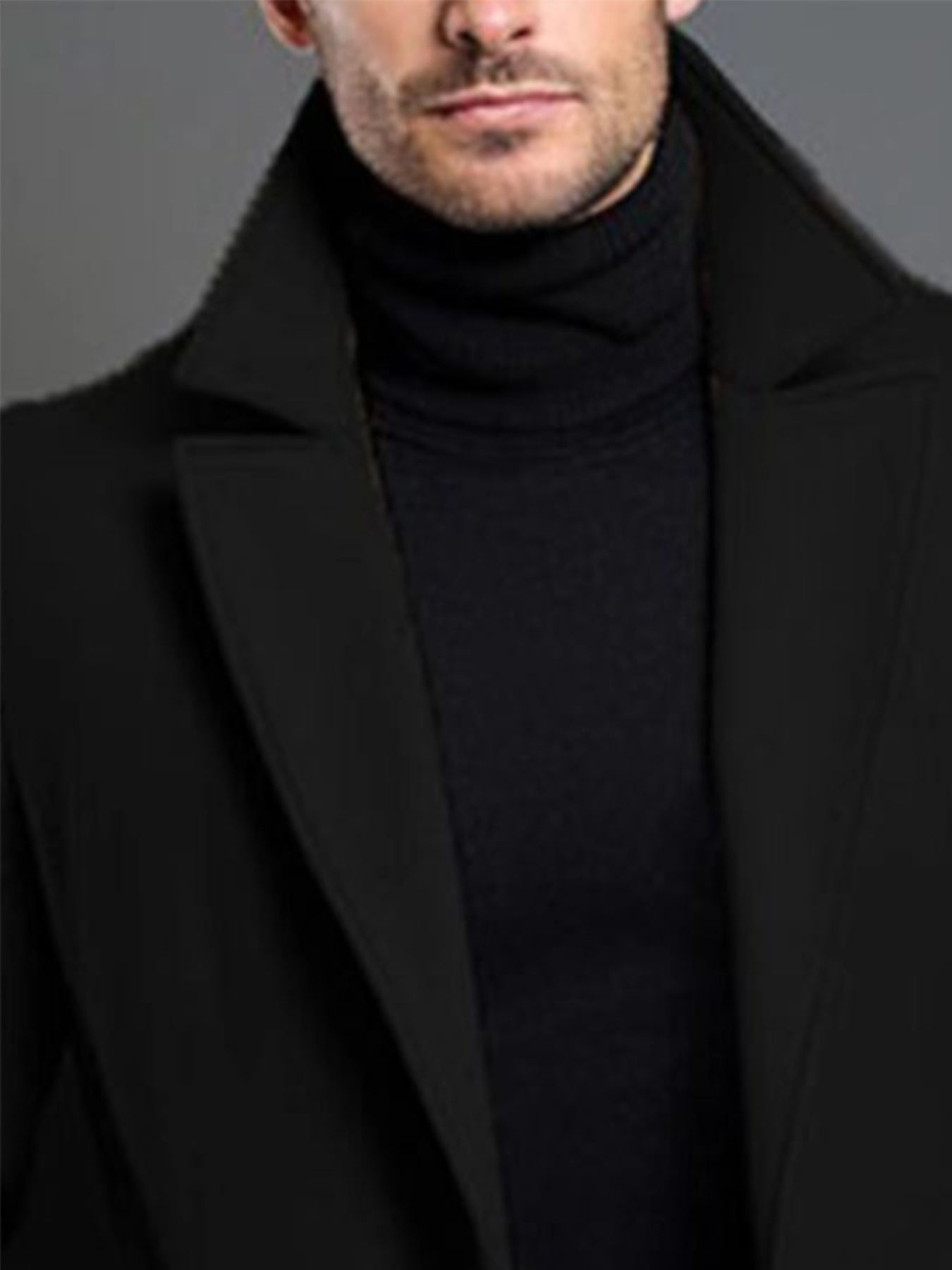 Manteau Classique à Revers pour Homme – Veste d'Hiver à Simple Boutonnage