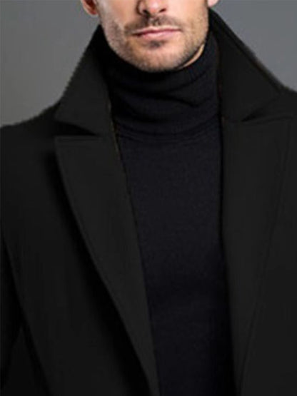 Manteau Classique à Revers pour Homme – Veste d'Hiver à Simple Boutonnage