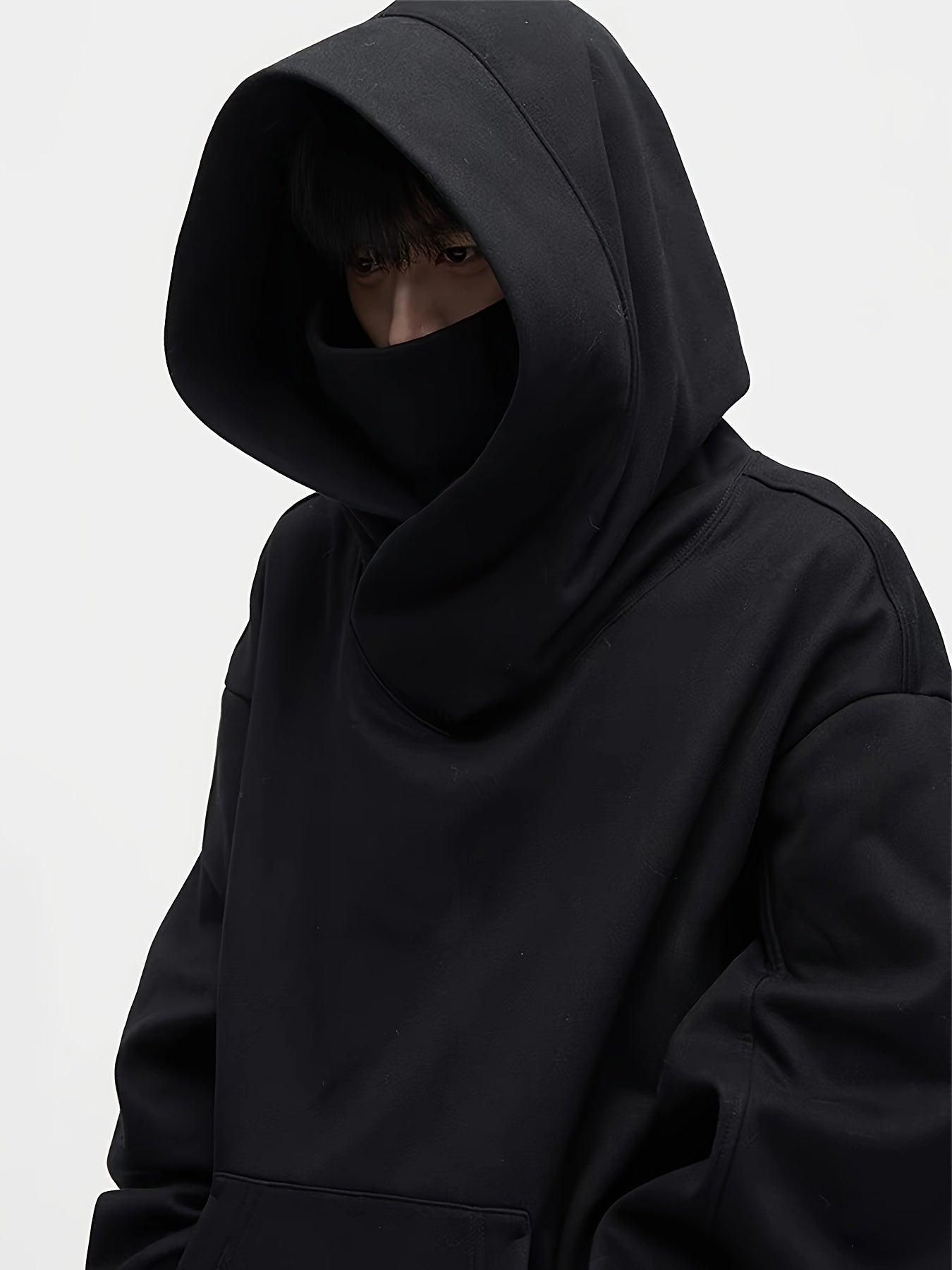 Men’s Oversized Plush Hoodie – High Street Ninja Style Pullover