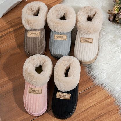 Pantuflas de Mujer con Suela Gruesa – Comodidad Cálida de Invierno para Interiores