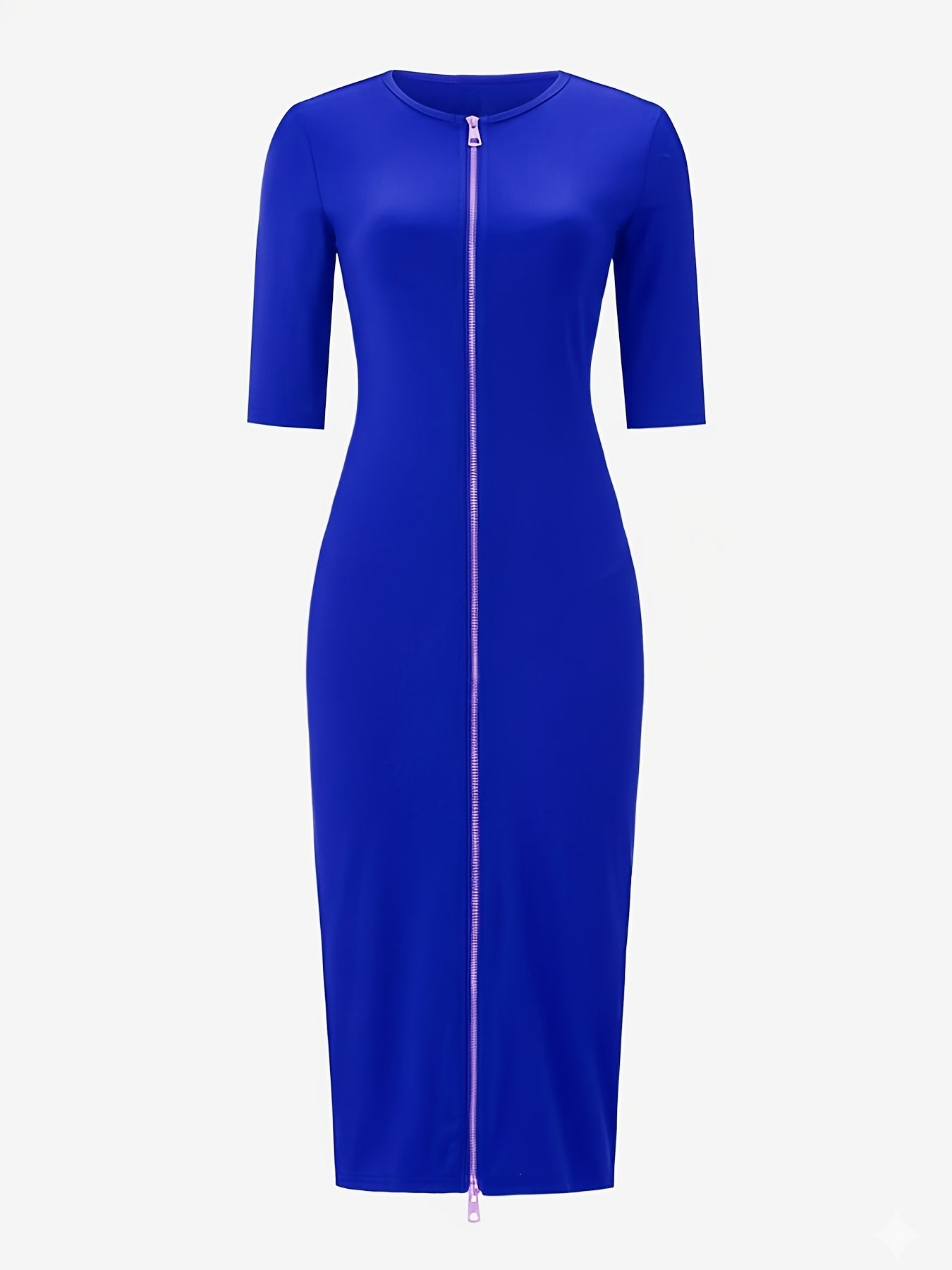 Boat Neck Bodycon Midi Dress – Elegant Slim Fit Short Sleeve Dress