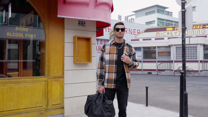 Chaqueta tipo camisa de lana a cuadros para hombre – Sobrecamisa cómoda a cuadros con botones
