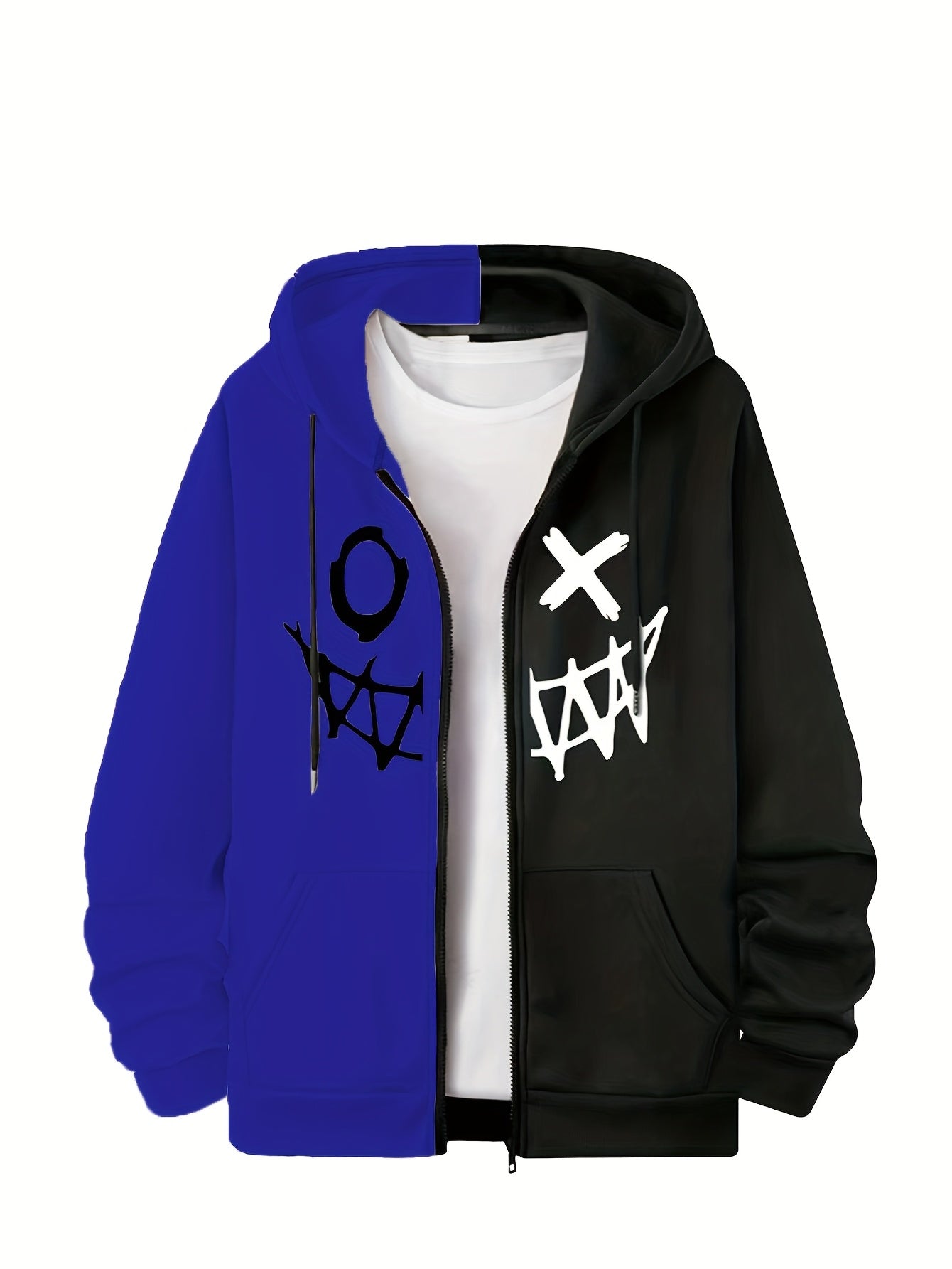 Loom & Soul Men’s Royal Blue Zip Hoodie – Two-Tone Warm Fall Jacket