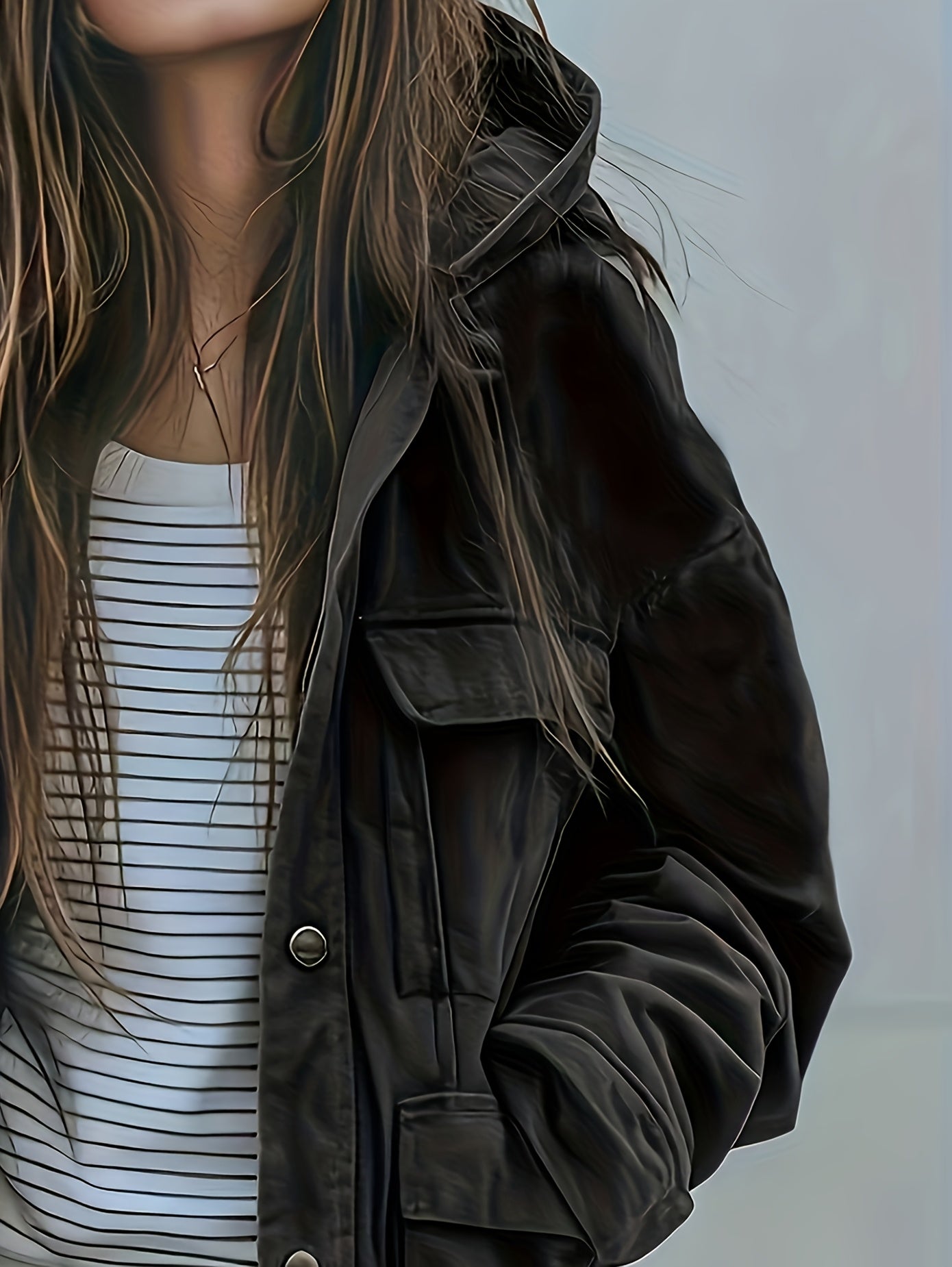 Women’s Olive Heavy-Duty Hooded Jacket – Thick All-Season Workwear Coat