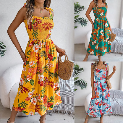 Loom & Soul™ Floral Corset Maxi Dress – Women’s Sleeveless High-Waist Beach Holiday Dress