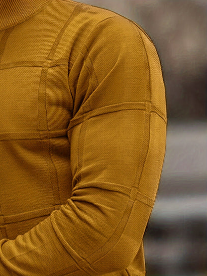 Chandail en maille à col montant en coton pour hommes – Chandail en tricot haut de gamme