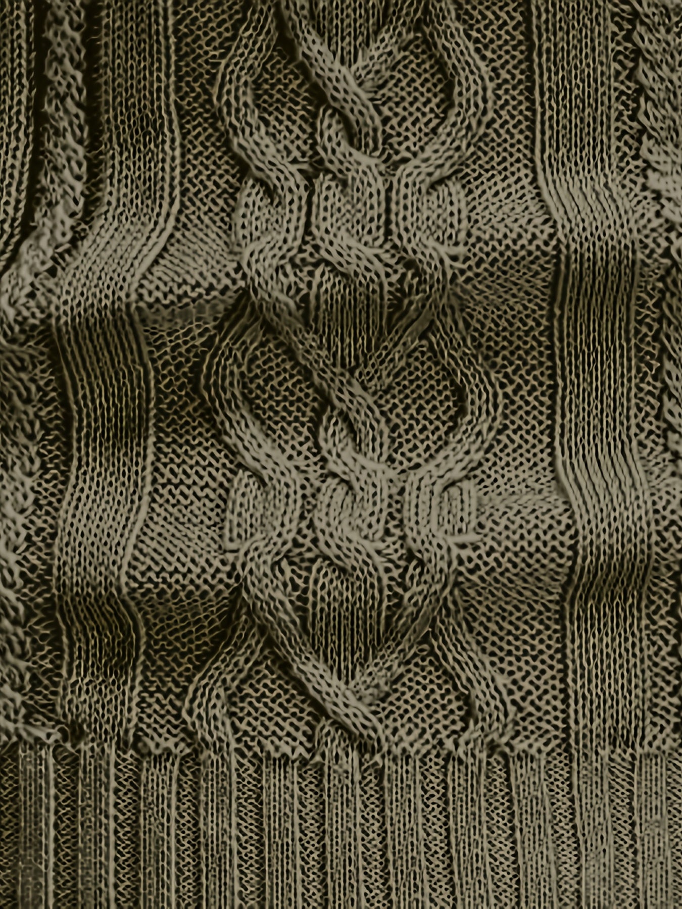 Suéter de cuello alto trenzado vintage para hombre – Jersey de punto clásico