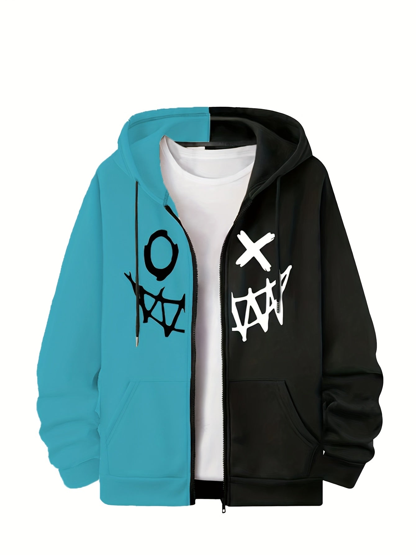 Loom & Soul Men’s Royal Blue Zip Hoodie – Two-Tone Warm Fall Jacket