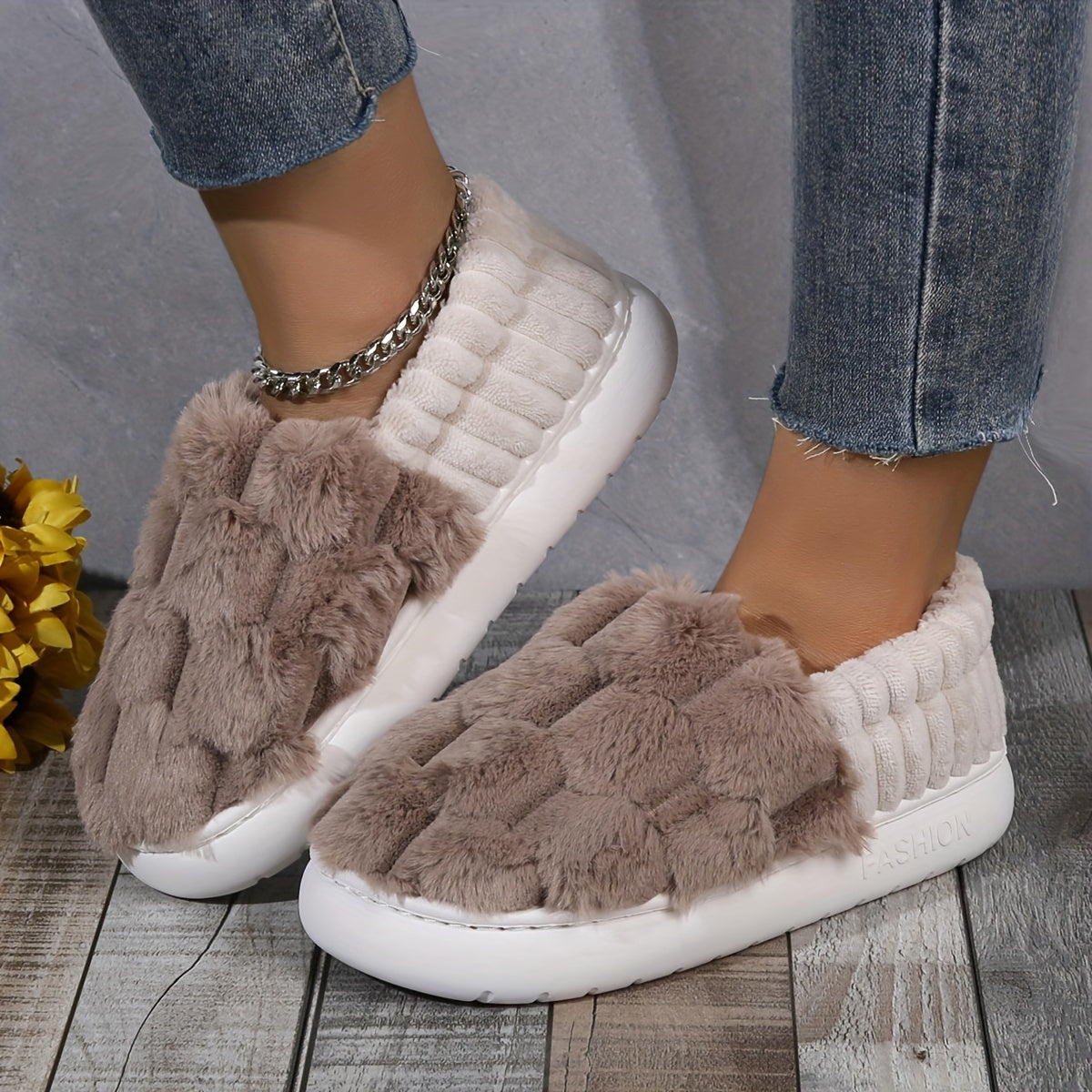 Pantuflas de Lujo Forradas para Mujer – Comodidad sin Cierres para Interiores y Exteriores