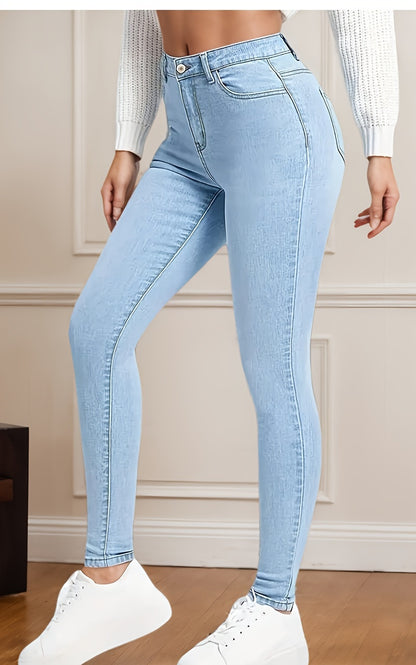 Women’s High-Rise Slim Jeans – Tummy Control Stretch Denim