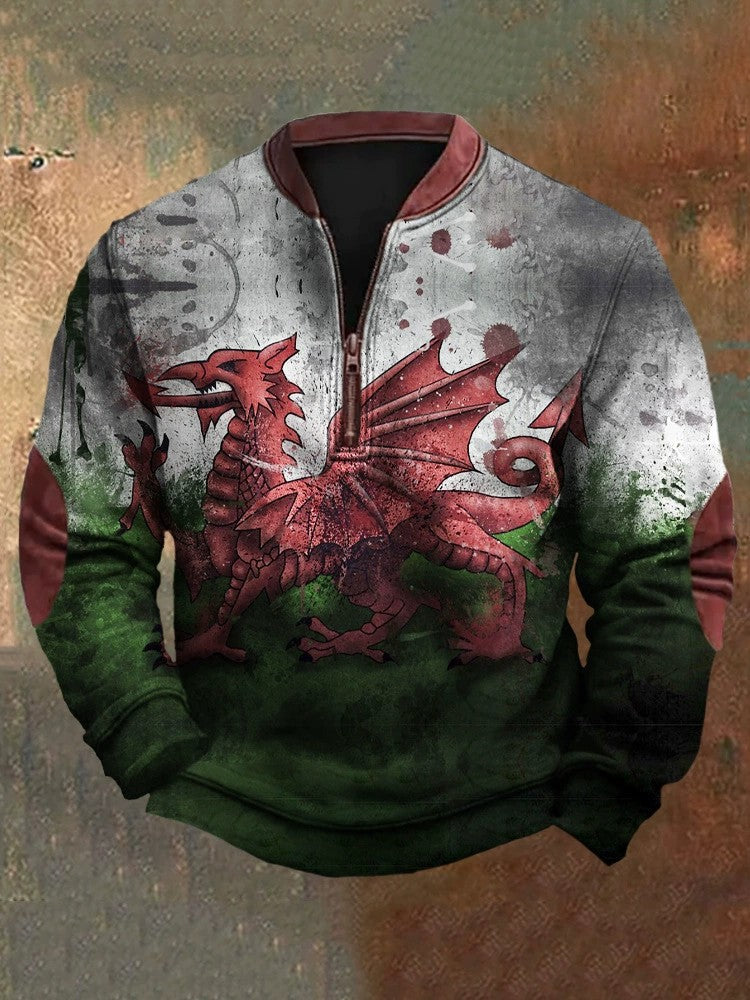 Men’s 3D Digital Print Zip-Up Sweatshirt – Spring & Autumn Style