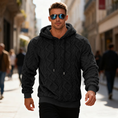 Sweat à capuche polaire pour homme – Coupe ample, pull d'hiver