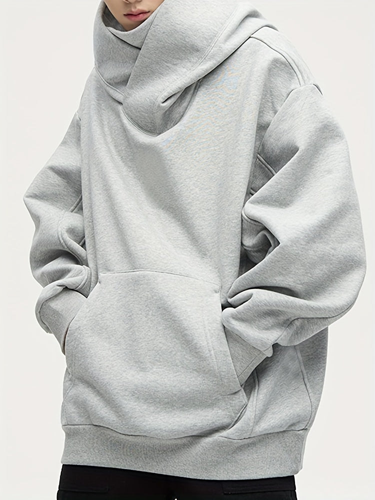 Men’s Oversized Plush Hoodie – High Street Ninja Style Pullover