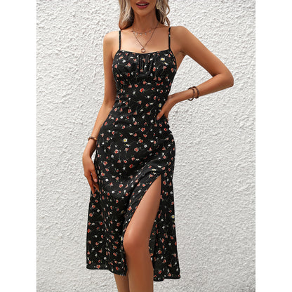 Loom & Soul™ Polka Dot Spaghetti-Strap Maxi Dress – Women’s Summer Split Long Dress