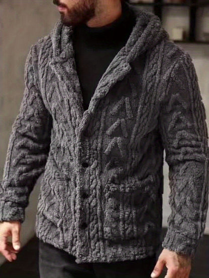 Veste à Capuche Polaire Douillette Homme – Cardigan Boutonné Hiver