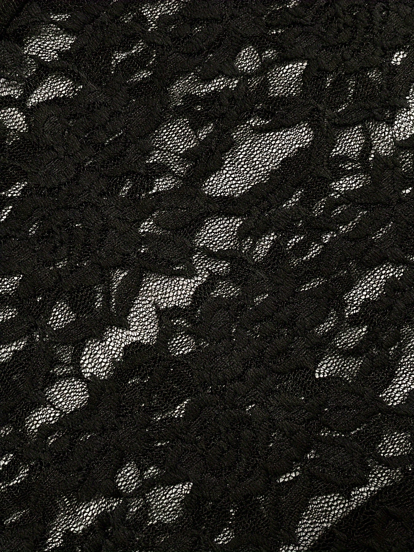 Women’s Sheer Lace V-Neck Top – Elegant Floral Long Sleeve Blouse