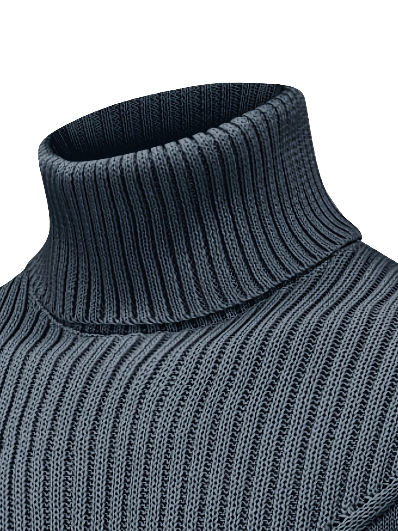 Suéter de cuello alto trenzado vintage para hombre – Jersey de punto clásico