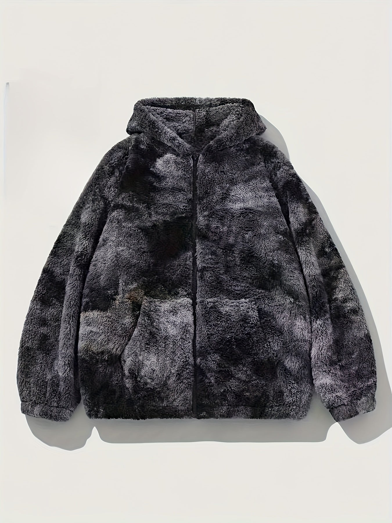 Loom & Soul Men’s Tie-Dye Fleece Jacket – Soft Plush Warm Hooded Outerwear