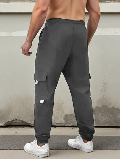 Men’s Joyful Face Work Overalls – Loose Multi-Pocket Cargo Pants