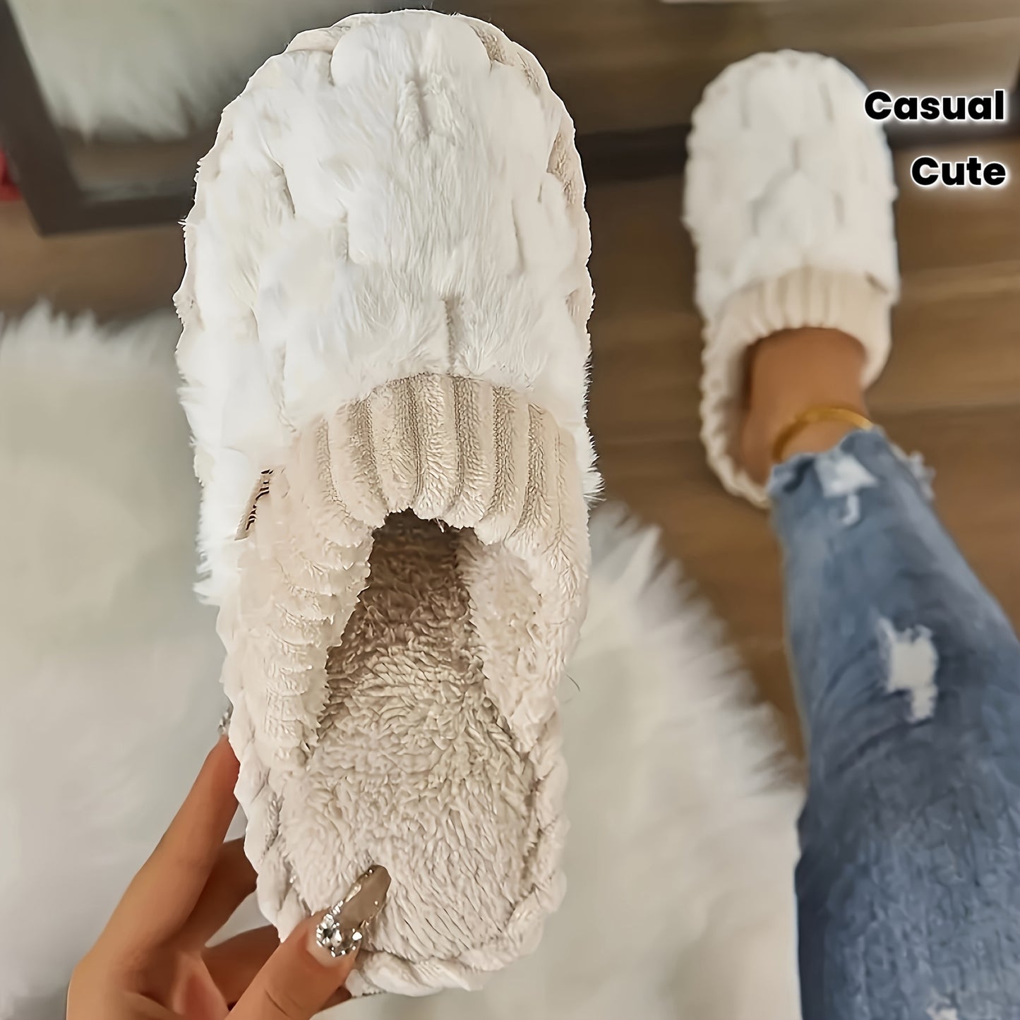 Pantuflas de Lujo Forradas para Mujer – Comodidad sin Cierres para Interiores y Exteriores