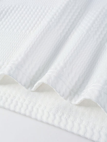 Men’s Summer Jacquard Lapel Shirt – Slim Fit Short Sleeve Polo