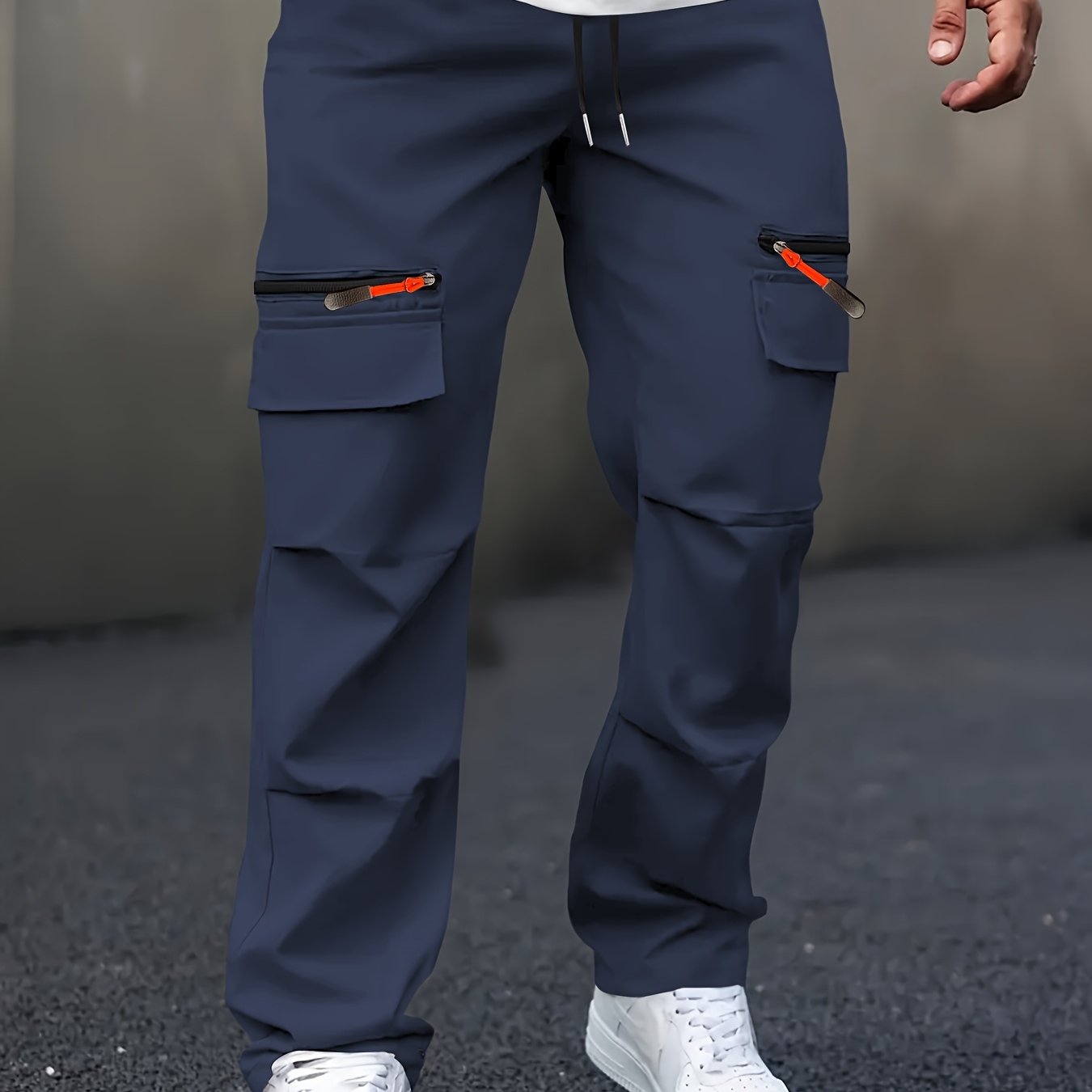 Men’s Cargo Pants – Loose Straight-Leg Multi-Pocket Street Trousers