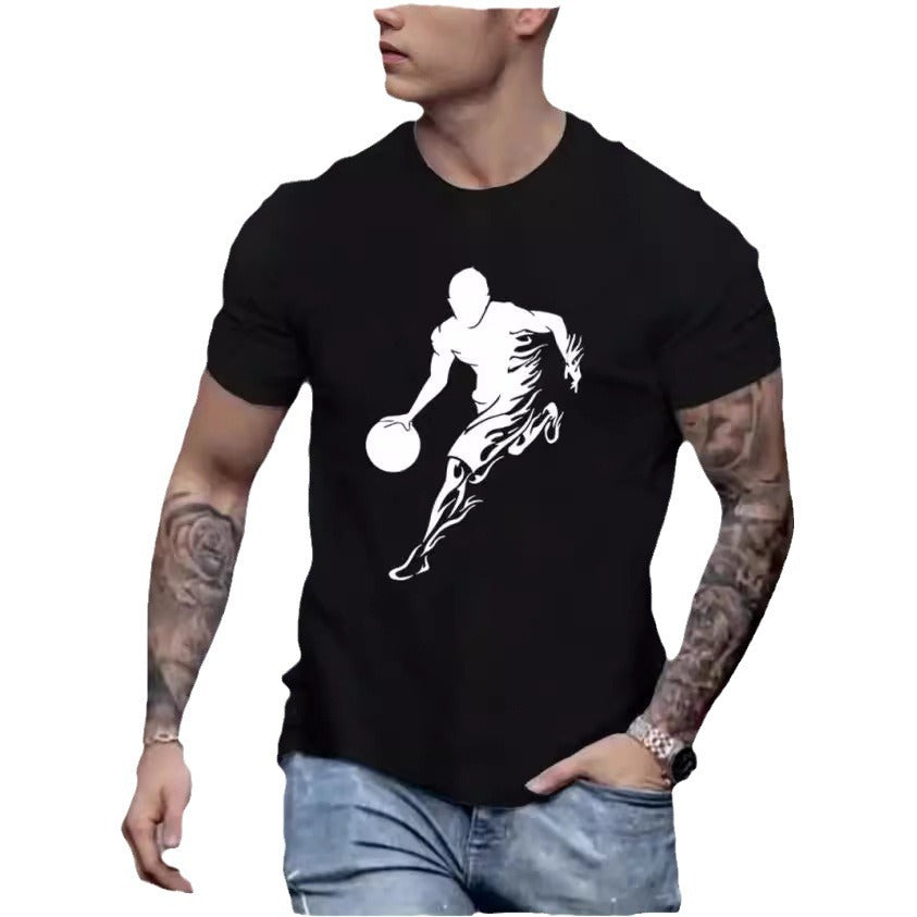 T-shirt rétro en coton pour homme – Tee-shirt décontracté à manches courtes