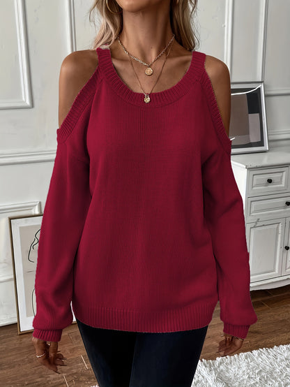 Women’s Elegant Crew Neck Pullover – Soft Knit Fall/Winter Sweater