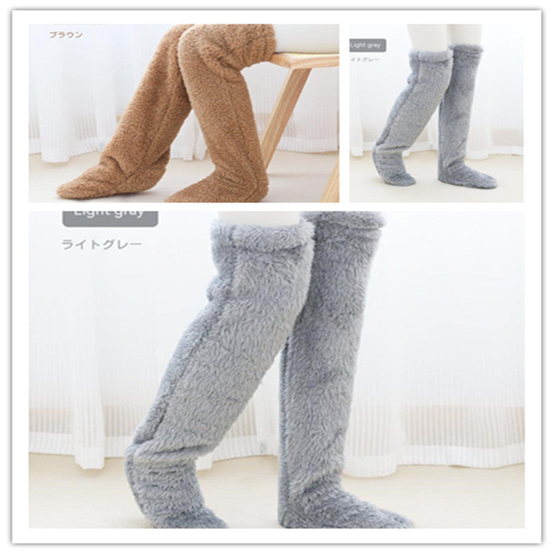 Loom & Soul™ Over-Knee Fuzzy Long Socks – Unisex Winter Warm Sleeping & Home Stockings