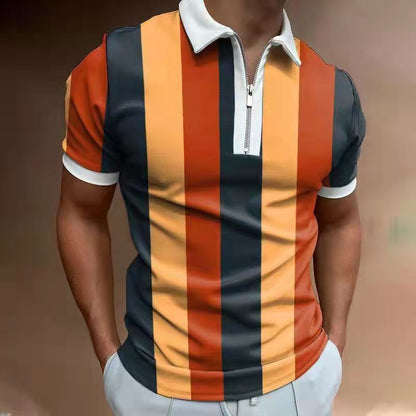 Polo rayé homme – Coupe moderne, mélange de coton, manches courtes