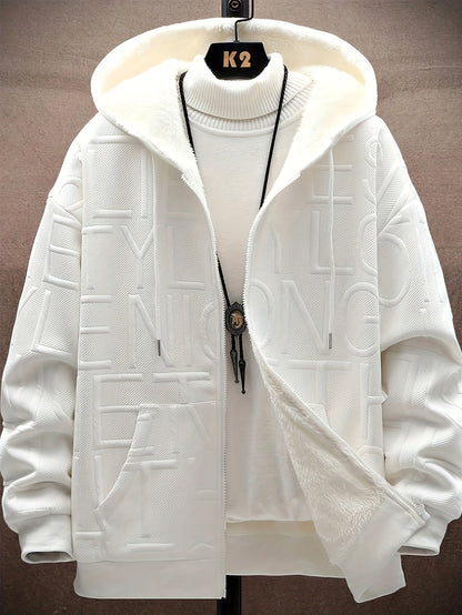 Loom & Soul Men’s Letter Hoodie – Plush Zip-Up Sweatshirt Holiday Edition