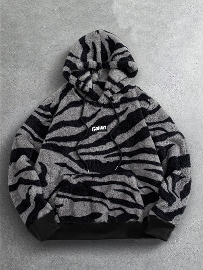 Sudadera con capucha y estampado de leopardo para hombre – Sudadera de felpa para un estilo urbano impactante