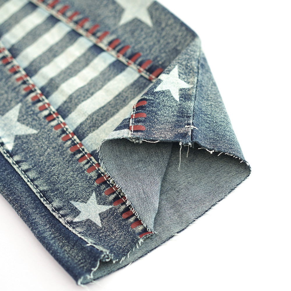 Jeans acampanados de tiro alto para mujer con diseño de estrella – Campana que realza las curvas