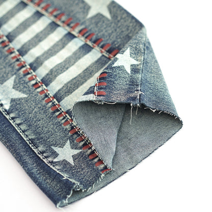 Jeans acampanados de tiro alto para mujer con diseño de estrella – Campana que realza las curvas