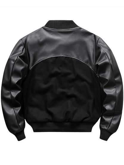 Men’s Retro Embroidered Baseball Jacket – Thick Wool Blend Street Coat