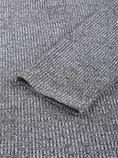 Men’s Ribbed Henley Shirt – Long Sleeve Soft Knit Fall Top