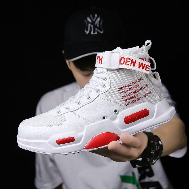 Loom & Soul Men’s Air Force One Canvas Sneakers – High-Top Non-Slip Casual Shoes with PU Sole