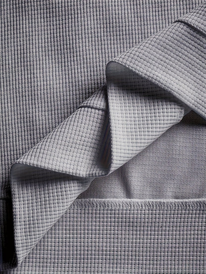 Men’s Waffle Knit Sweatshirt – Color Block Crewneck Casual Pullover