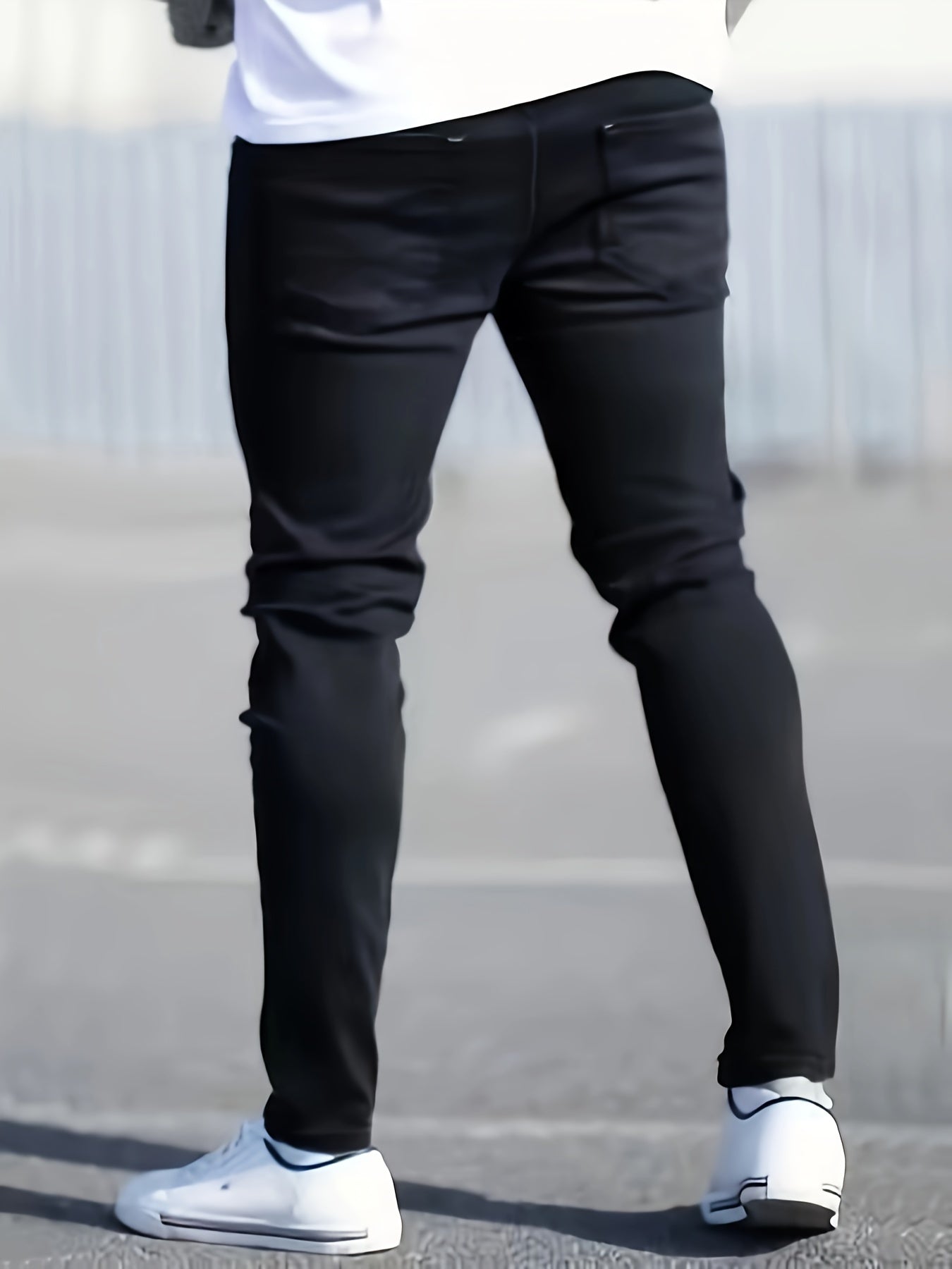 Men’s Black Distressed Skinny Jeans – Ripped Stretch Denim for All Seasons