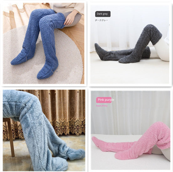 Loom & Soul™ Over-Knee Fuzzy Long Socks – Unisex Winter Warm Sleeping & Home Stockings