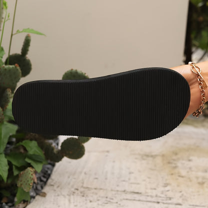 Sandales fleuries à coupe large pour femmes – Tongs plates et décontractées