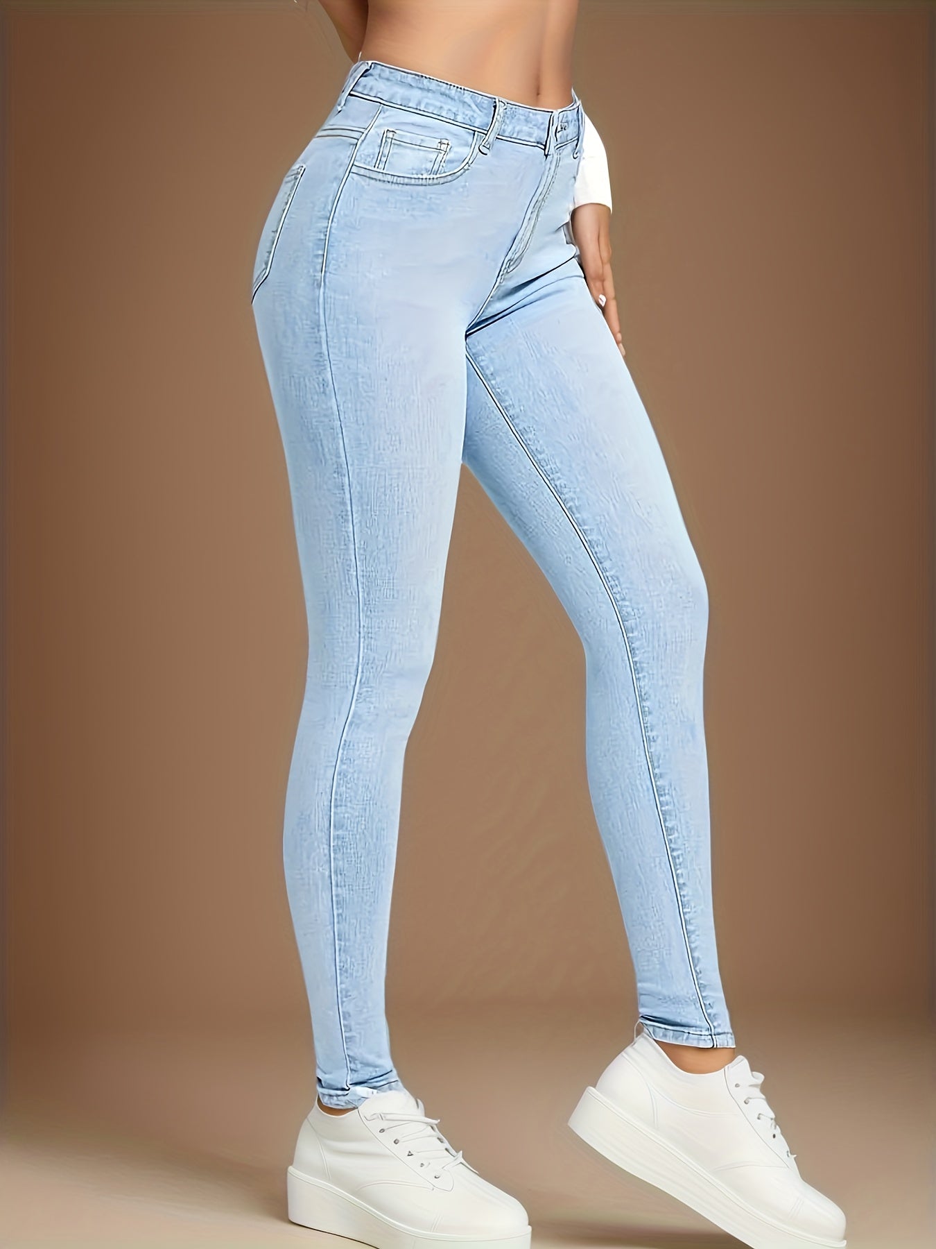 Women’s High-Rise Slim Jeans – Tummy Control Stretch Denim
