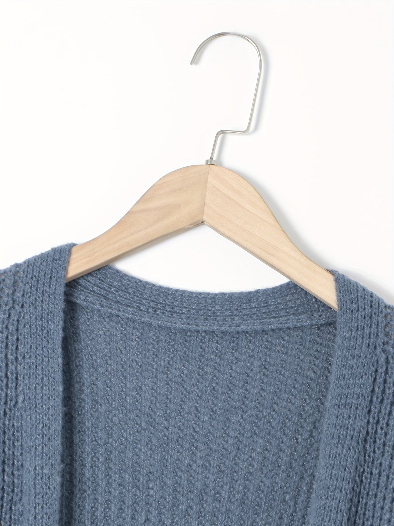 Elegant Deep V-Neck Ribbed Cardigan – Women’s Fall/Winter Knit Sweater