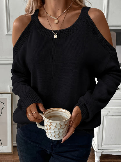 Women’s Elegant Crew Neck Pullover – Soft Knit Fall/Winter Sweater